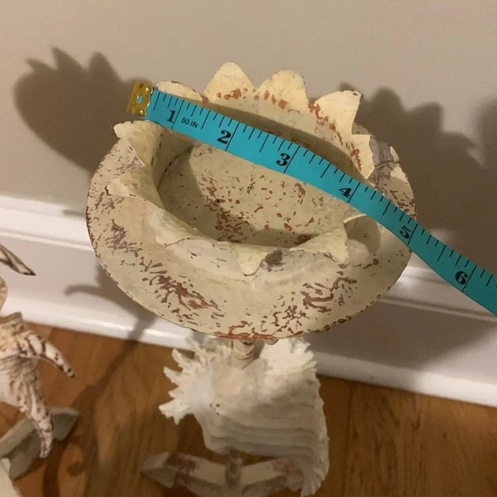 Vintage seashell candle holders set of 2